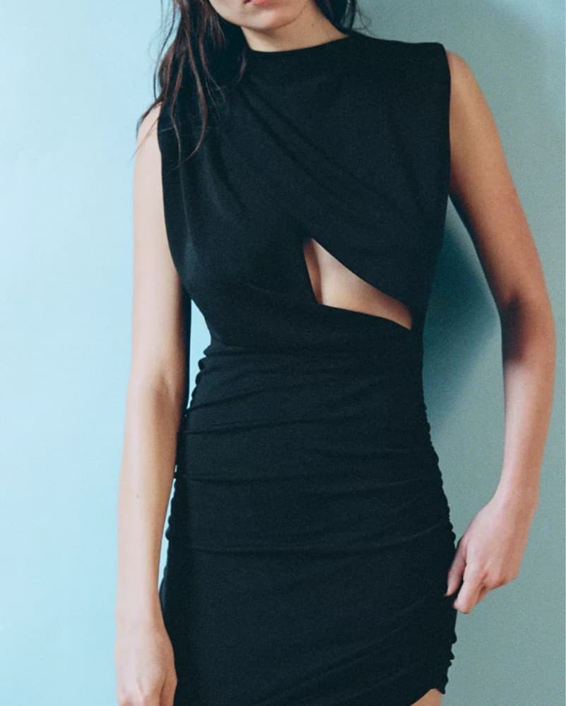 Sleek Black Cutout Dress - Image 2