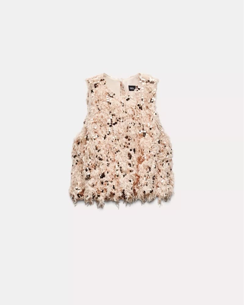 Zara Feather And Sequin Top - Image 2