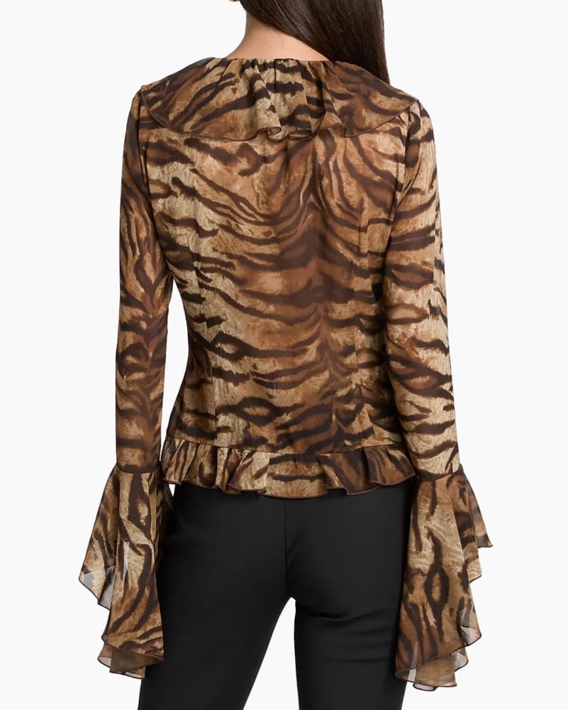 Ronny Kobo Alisha Tiger Print Blouse - Image 5