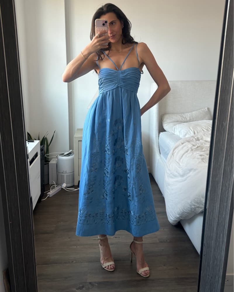  KOBI HALPERIN Blue Midi Dress - Image 3