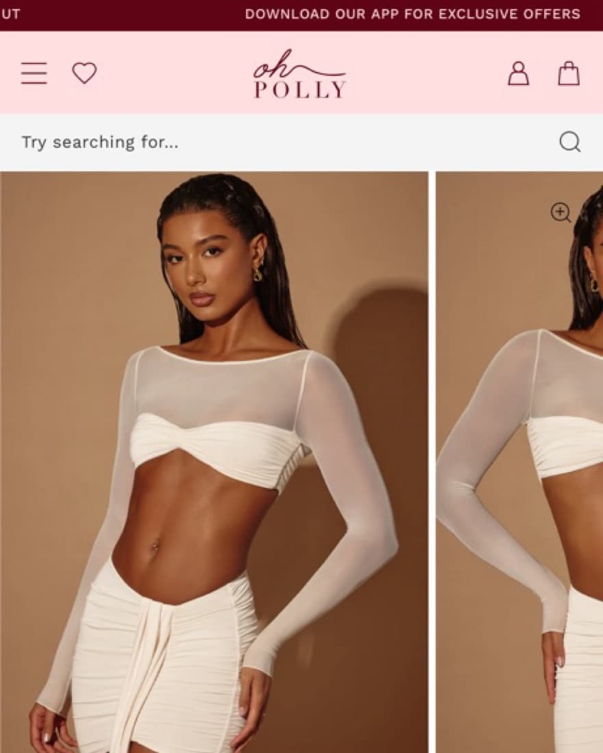 Oh Polly Sheer Long Sleeve Crop Top - Image 2