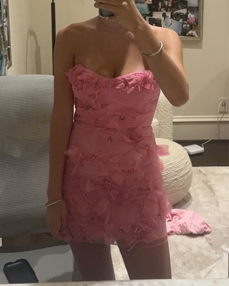 Loveshackfancy Sabila Pink Mini Dress - Image 3