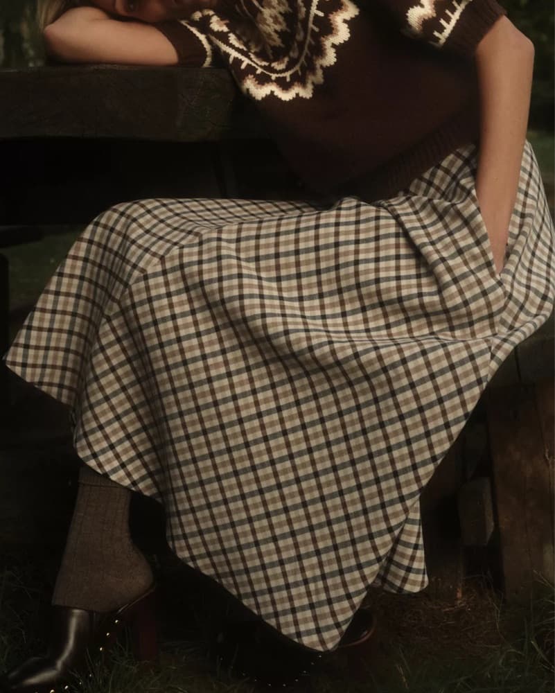 Chic Plaid Midi Skirt - Image 2