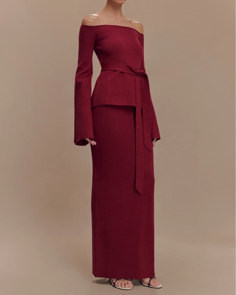 Meshki Knit Top & Skirt Cherry Red 🍒 - Image 4