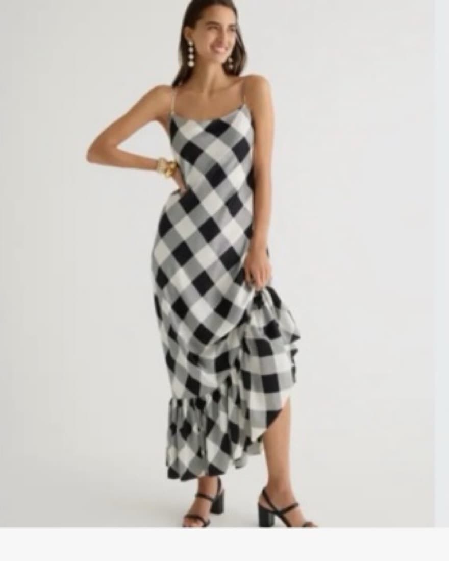 Gingham Maxi Slip Dress - Image 2