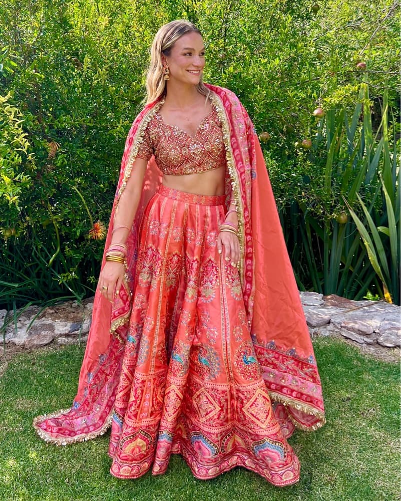 Coral Lehenga  - Image 1
