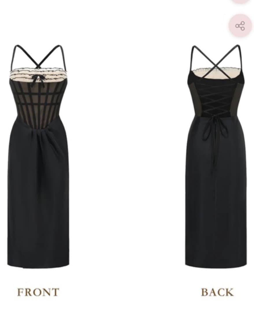 Lace Up Black Victorian Corset Dress - Image 3