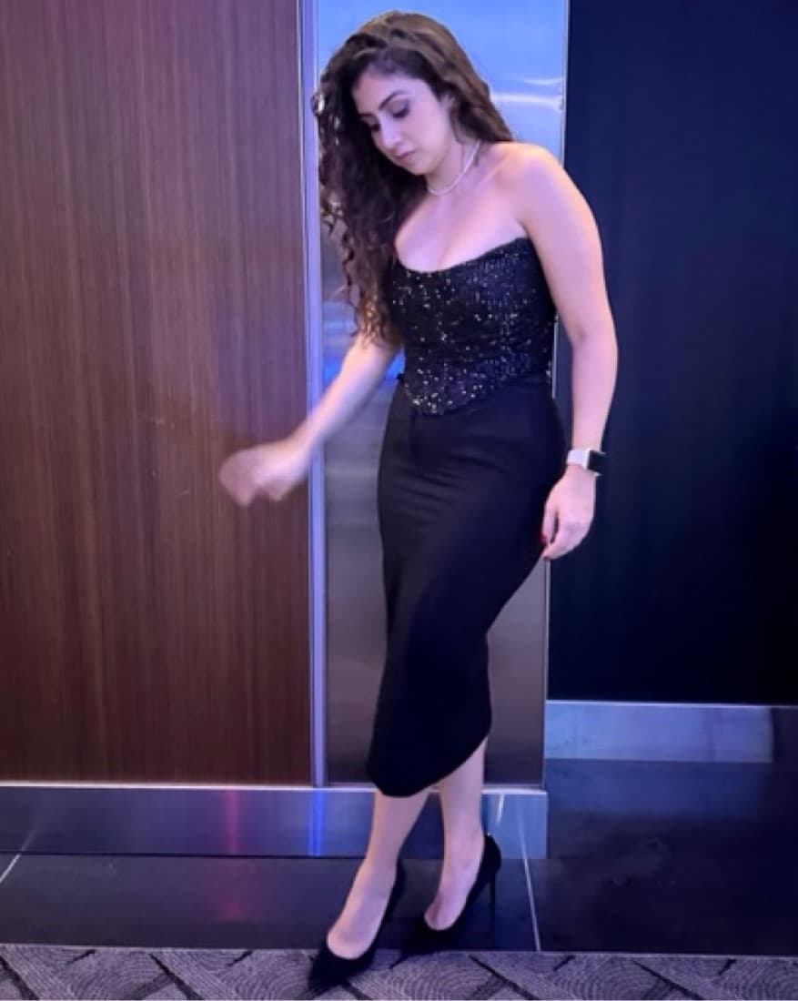 Black Sequin Corset Top - Image 1