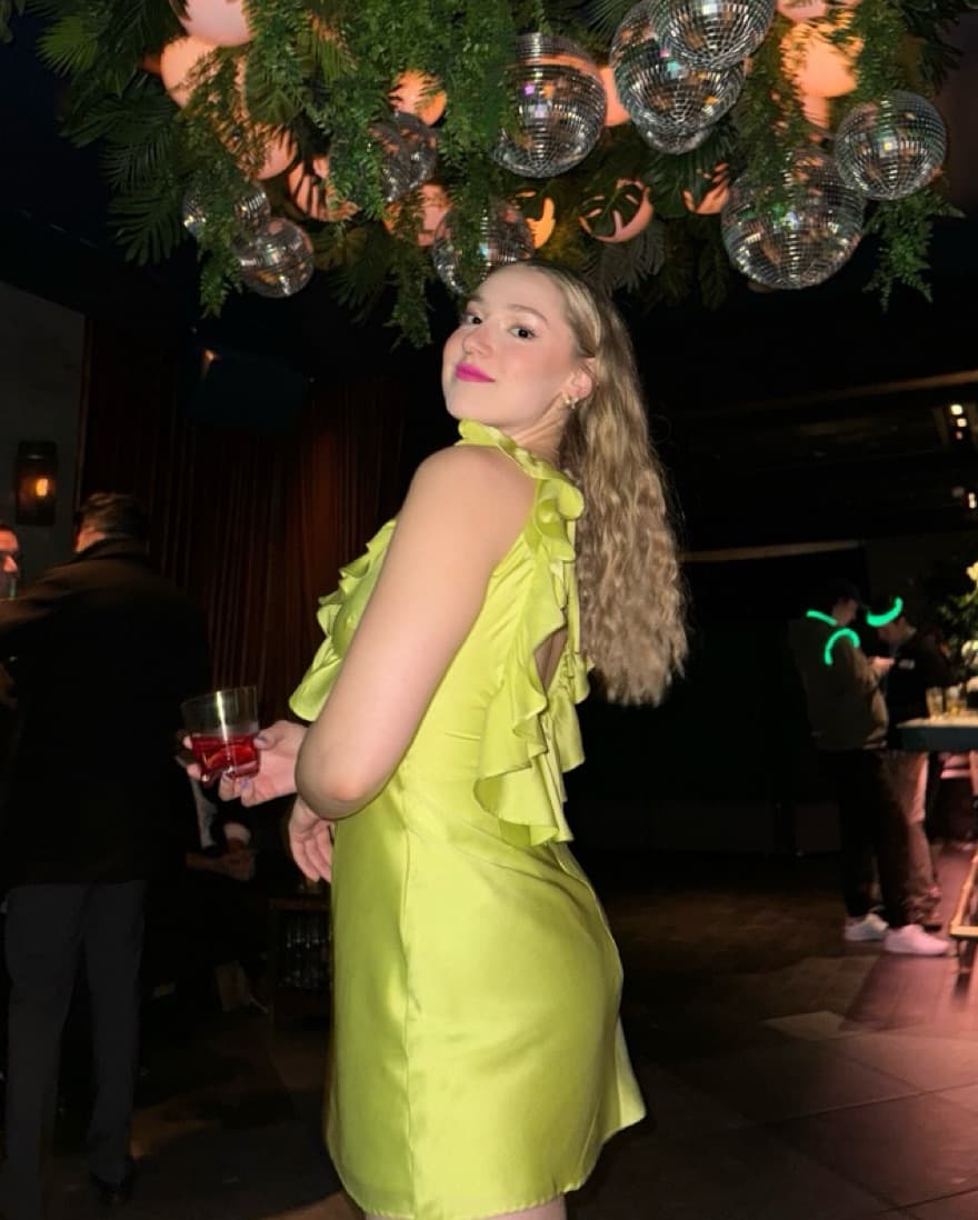Bright Green Mini Dress - Image 4