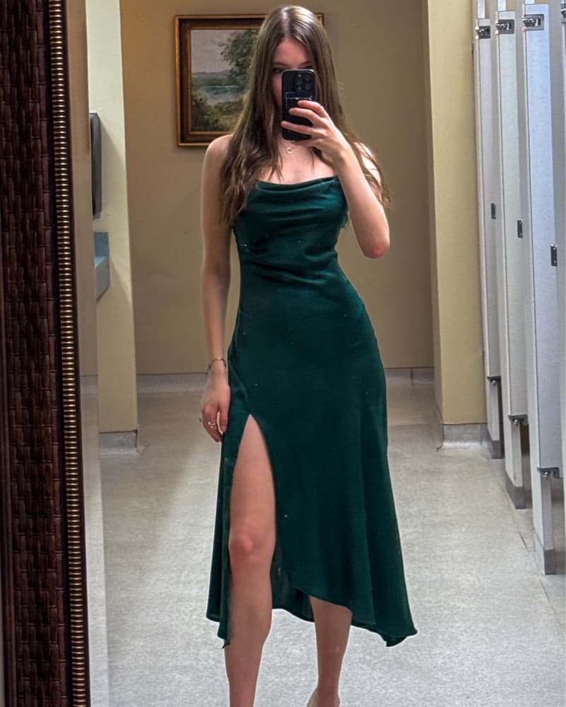 ASTR the Label Gaia Hunter Green Dress - Image 1