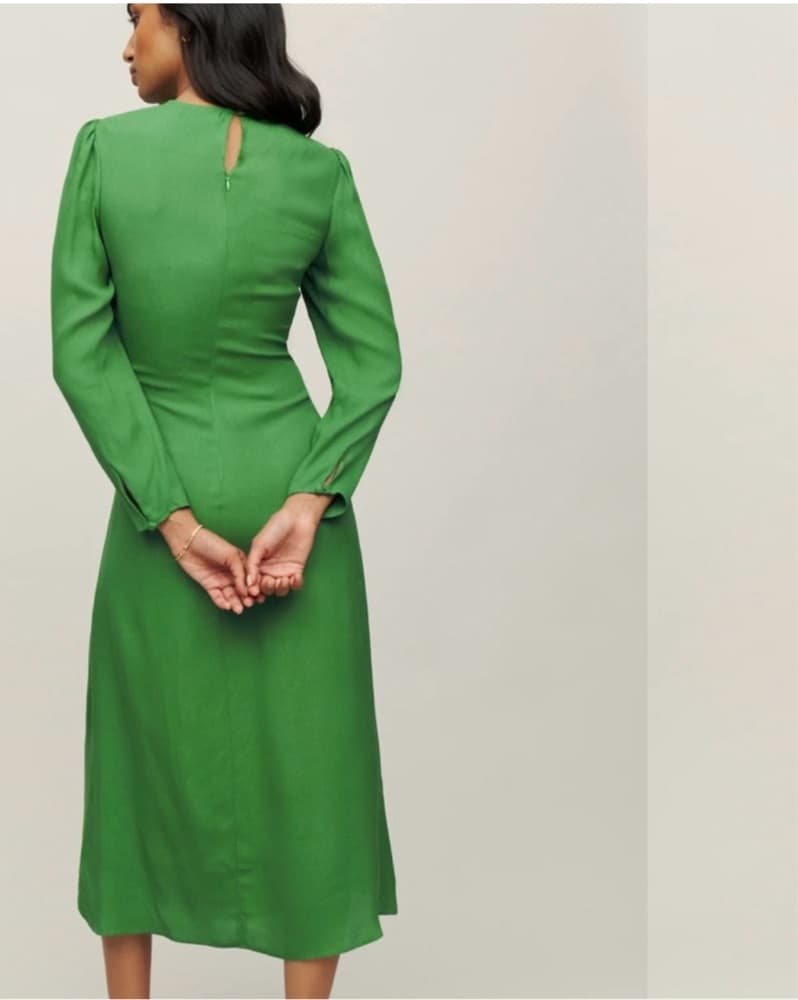 Reformation Green Midi Dress - Image 3