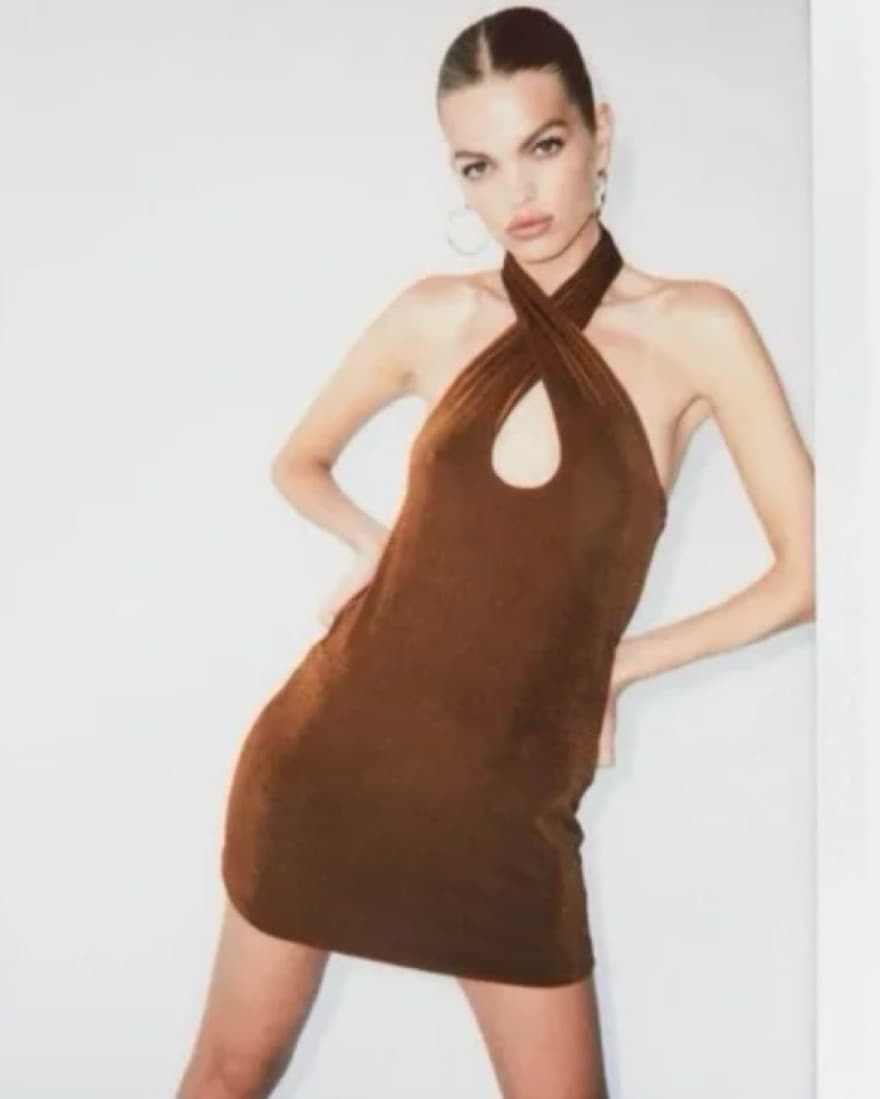 With Jean Lena Dress Brown - Image 1