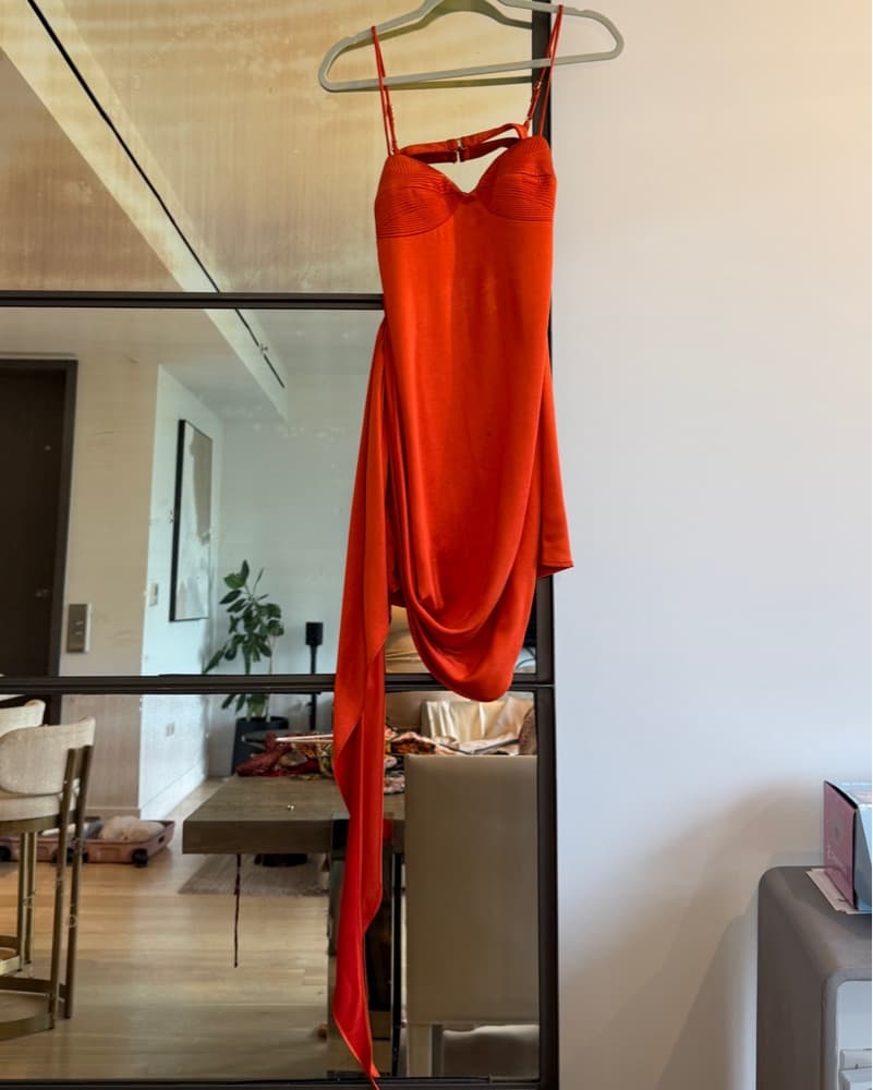 Red/Orange Satin Mini Dress Cult Gaia  - Image 3