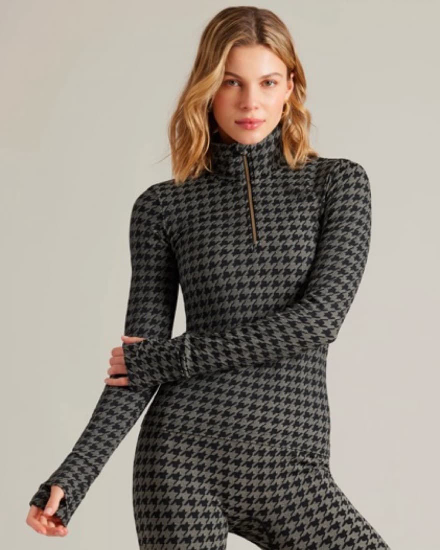 Base Layer Houndstooth Pattern Knit Set - Image 1