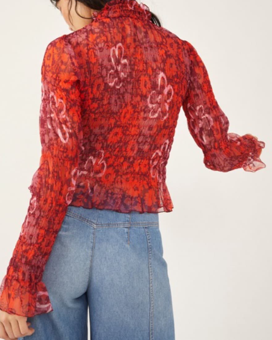 Red Sheer mock Neck - Image 1