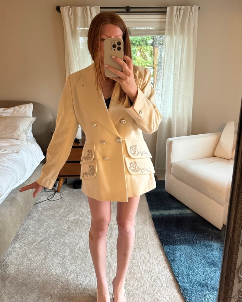 Oversized Offwhite Wool Blazer  - Image 3
