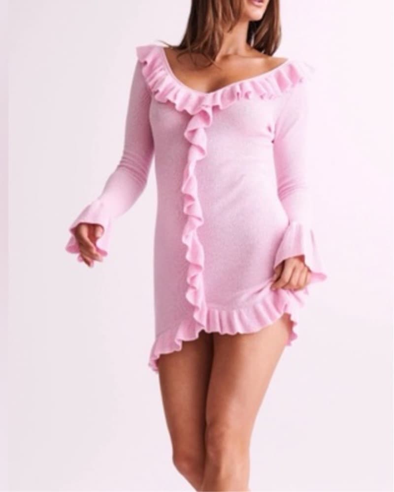 Meshki Pink Ruffle Dress - Image 2