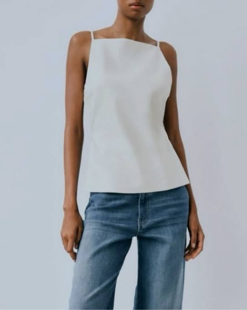 Zara Linen Blend Open Back Top - Image 6