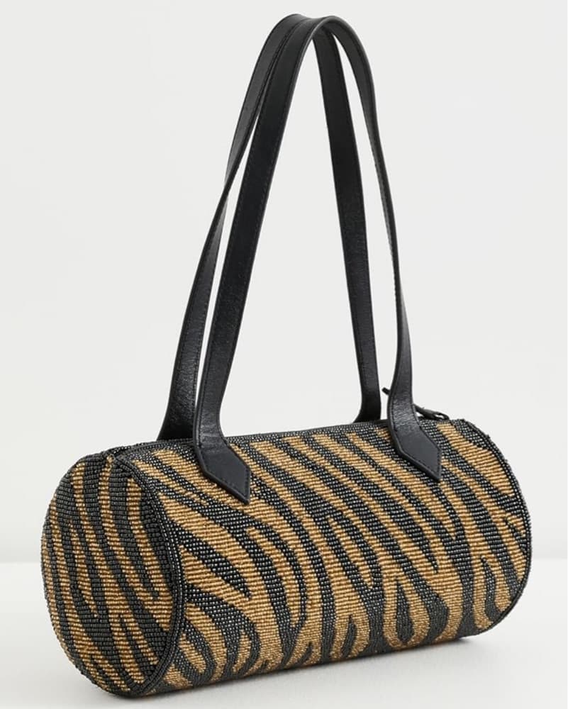 Reformation Zebra Beaded Shoulder Bag - Image 4