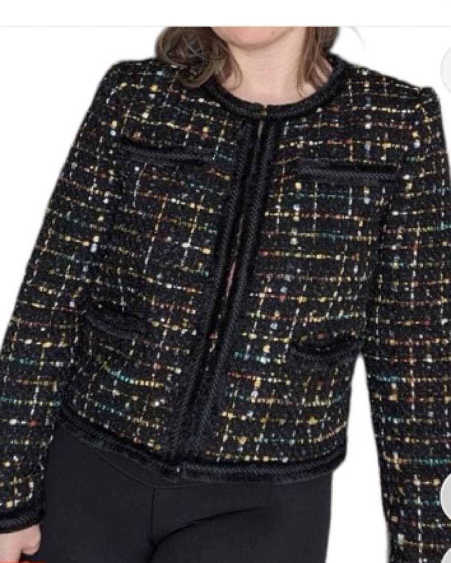 Tahari Tweed Metallic Jacket - Image 1