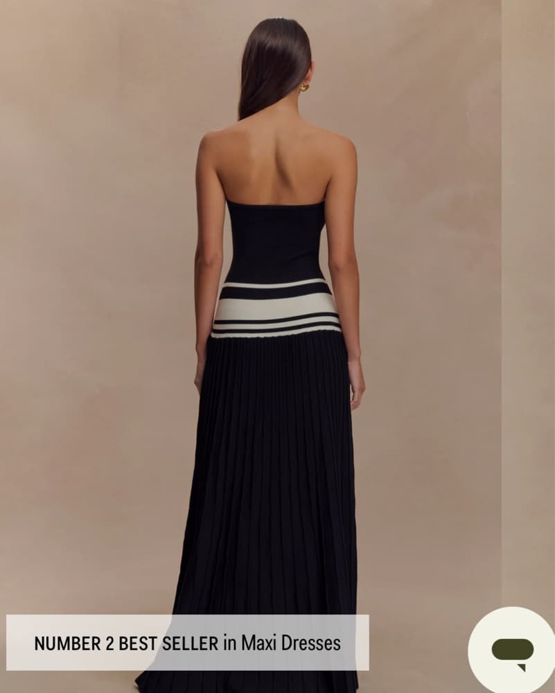Solaris Strapless Contrast Knit Maxi - Image 4