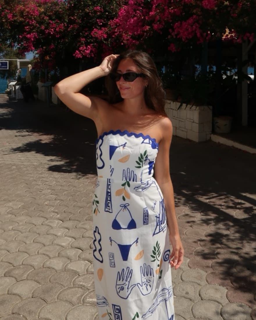 Vibrant Floral Strapless Maxi Dress - Image 1