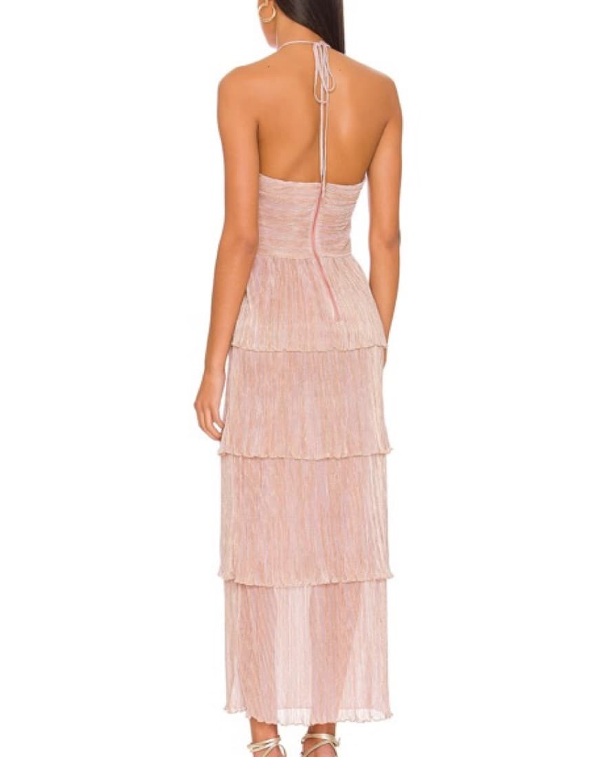 SAYLOR Pink metallic Ruffle Midi - Image 2