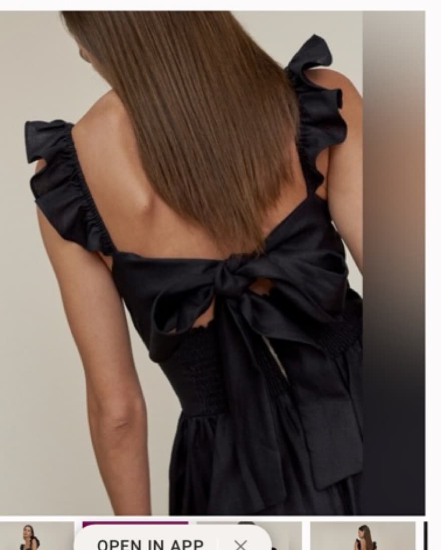 Reformation Black Linen Dress - Image 4
