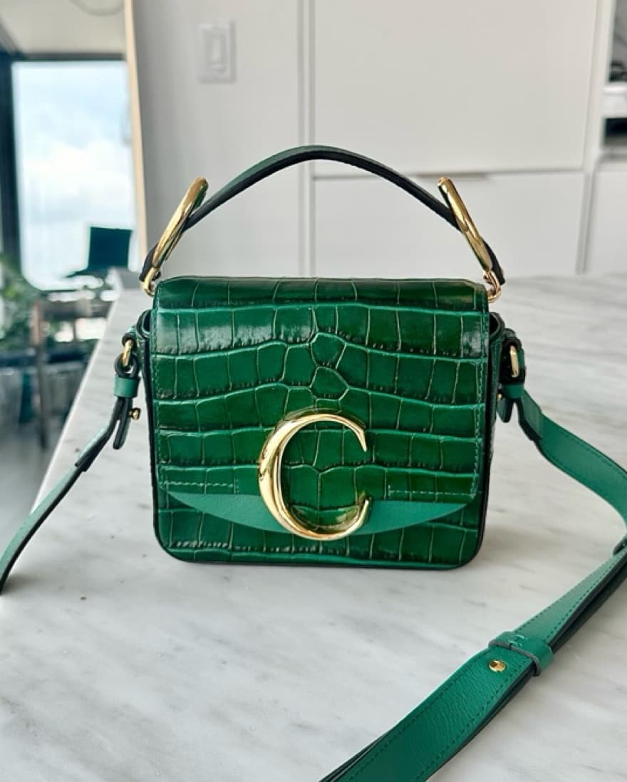 Green Chloe Mini C Croc Purse - Image 2