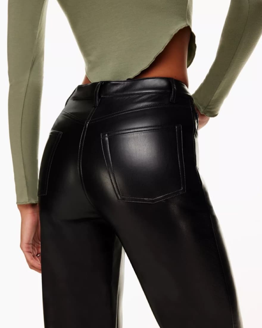 Aritzia Melina Vegan Leather Pants Black - Image 6