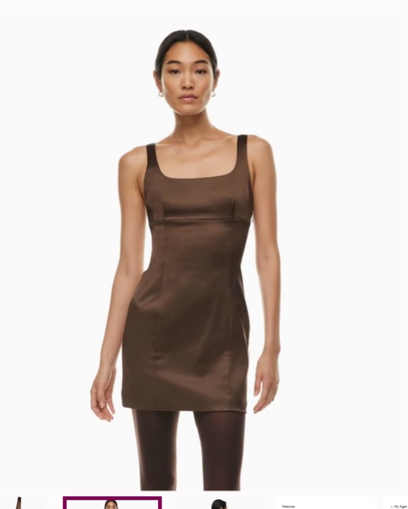 Aritzia Brown Satin Dress - Image 2