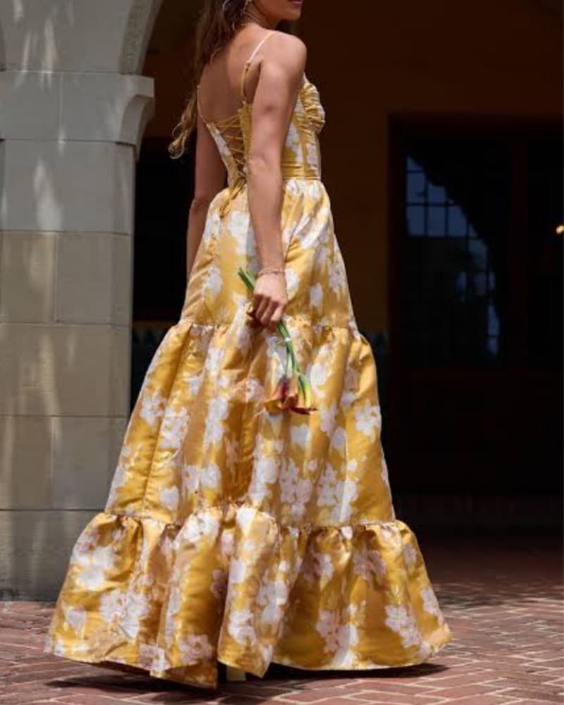 V chapman Yellow Gown - Petite - Image 4