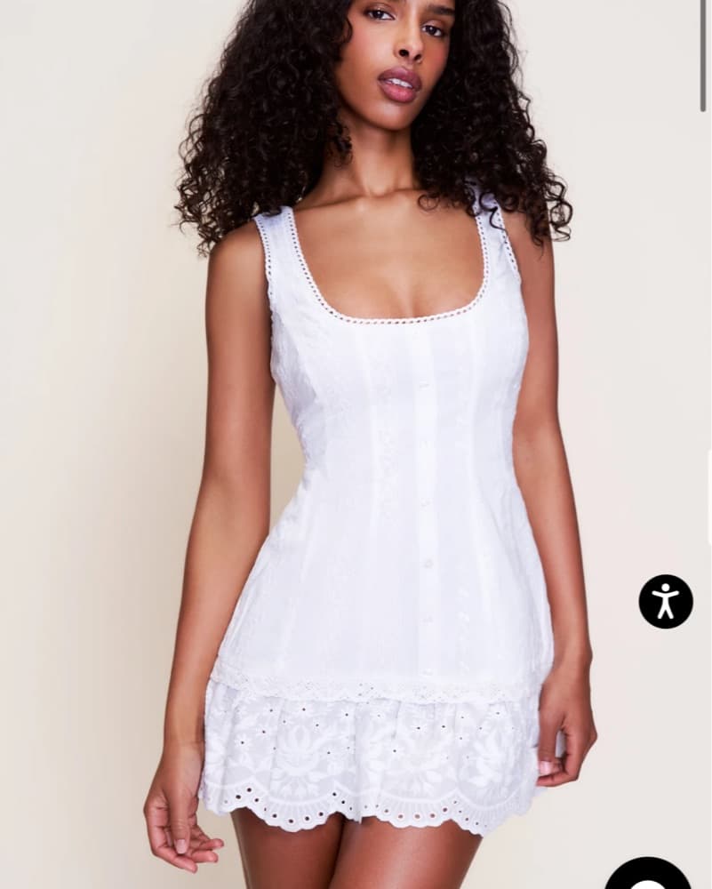 Guizio White Aylin Eyelet Dress - Image 3