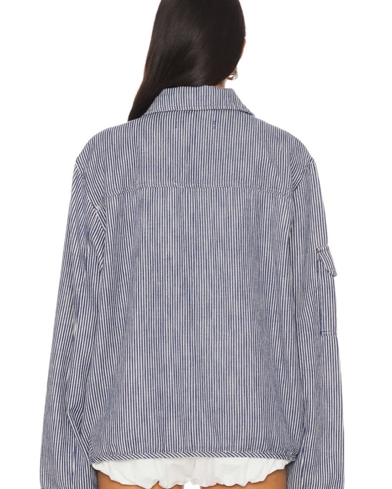 Renacida Jacket In Denim Stripe  - Image 4
