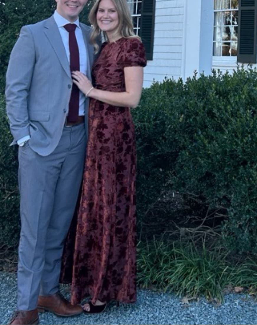 Tuckernuck Maroon Floral Velvet Dress - Image 2