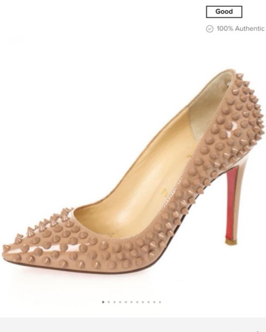 Christian Louboutin Nude Spike Heels - Image 2