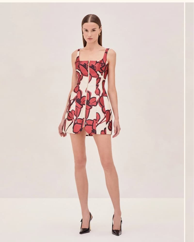 ALEXIS- Red, White, Black Formal Dress - Image 2