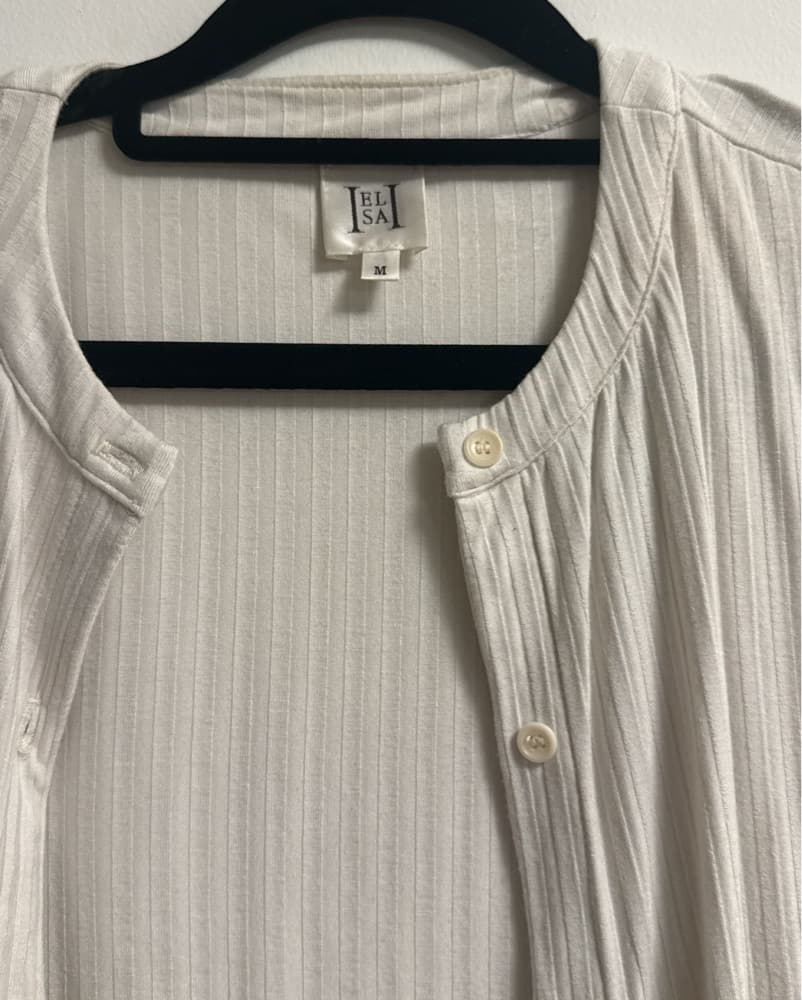 Helsa cream Cropped Button Cardigan - Image 3