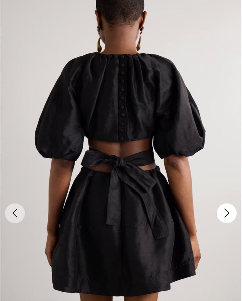 Aje Black Puff Sleeve Mini Dress - Image 3