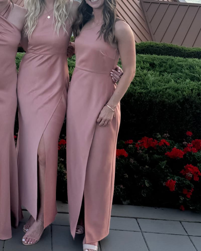 BHLDN Dylan one Shoulder Dress Rose - Image 5