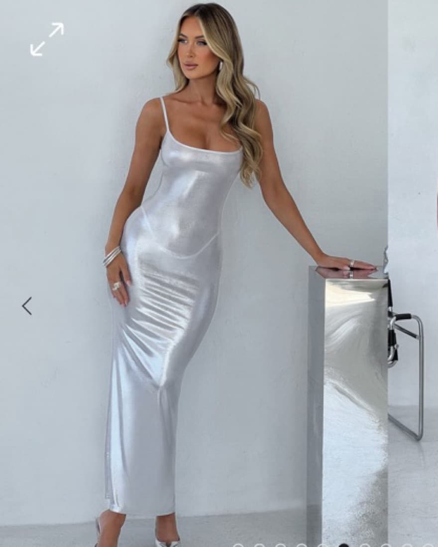 Babyboo Silver Maxi Dress - Image 2