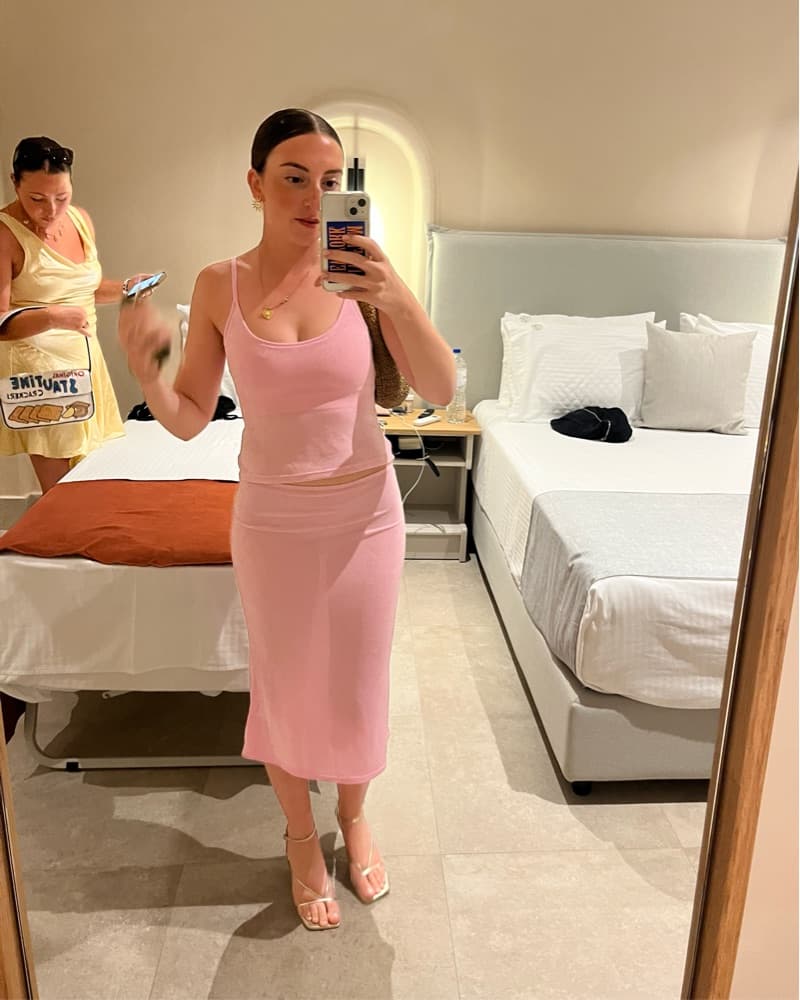 Guizio Pink Midi Skirt Set - Image 3