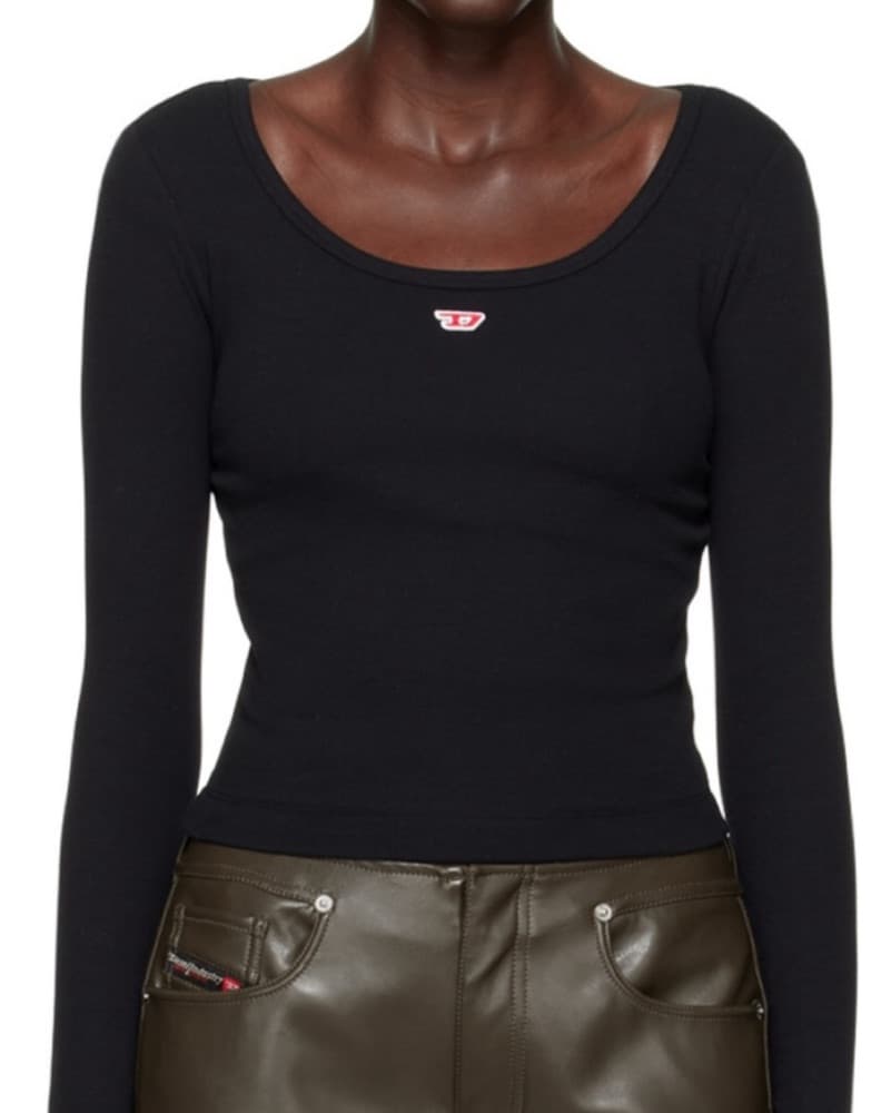 Diesel Black Long Sleeve cropped top S - Image 1