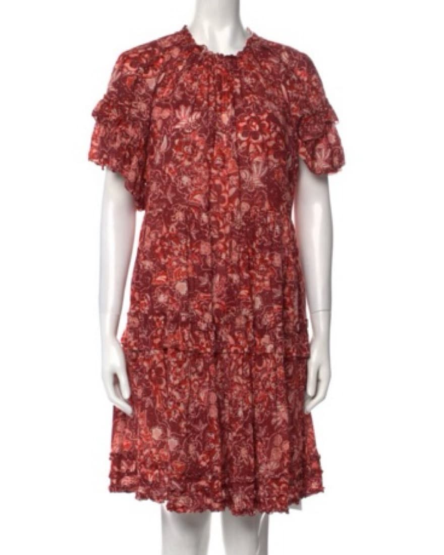 Ulla Johnson Floral Red Dress Size 6 - Image 1