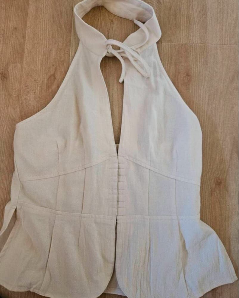 Chic Halter Neck Peplum Top - Image 5