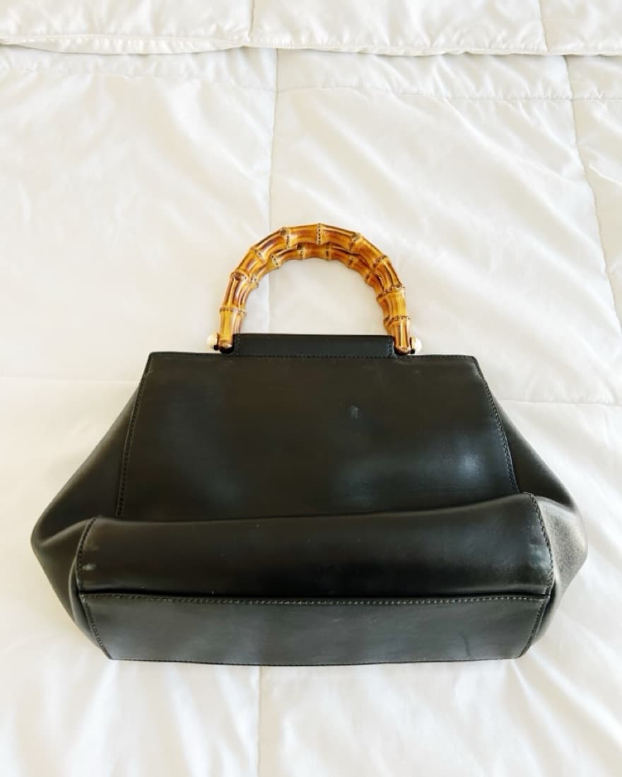 Vintage Gucci Faux Pearl Bamboo Bag - Image 3