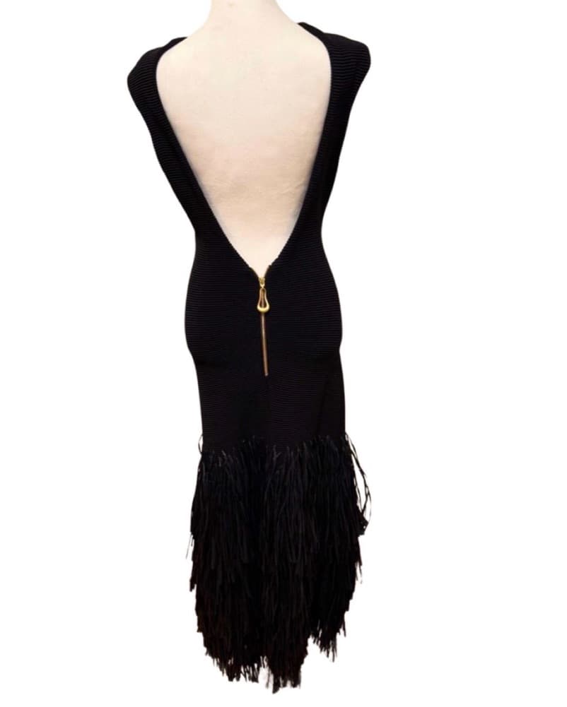 AJE XS RAFFIA RUSHES KNIT MIDI DRESS - Image 6