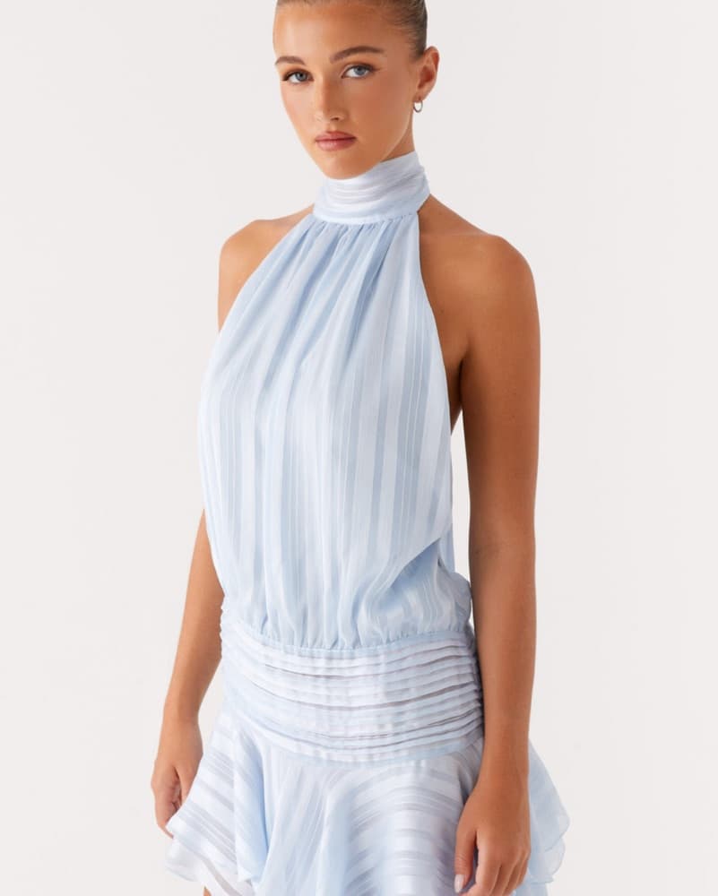 Blue Willow Chiffon Mini Dress  - Image 1