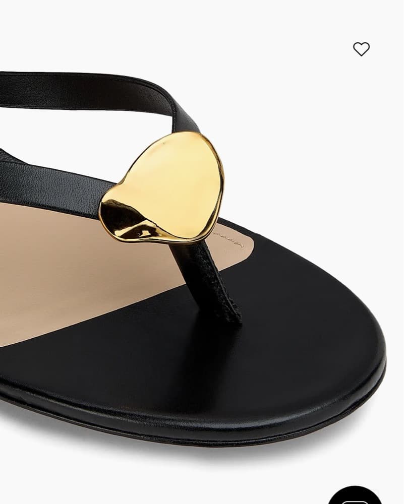 $325 Leather & Gold Kitten-Heels  - Image 4