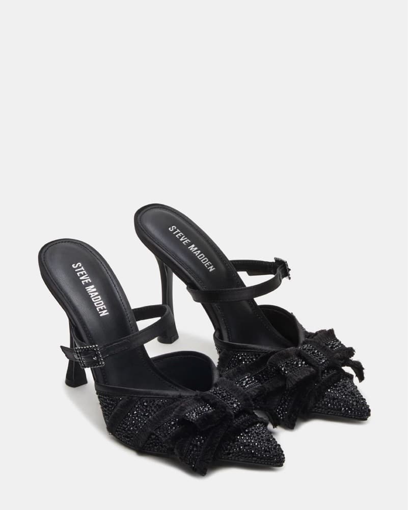 steve madden black baylin bow heels - Image 1